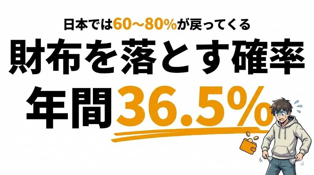 財布が見つかるまで何日？6割は1日以内・戻る確率60〜80%