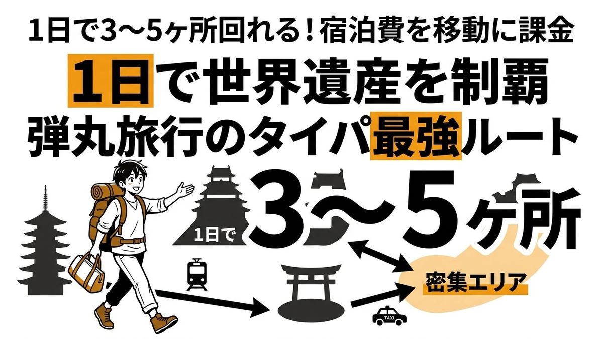 世界遺産旅行のタイパを1日で最大化する方法！満足度を上げる弾丸ルートの作り方