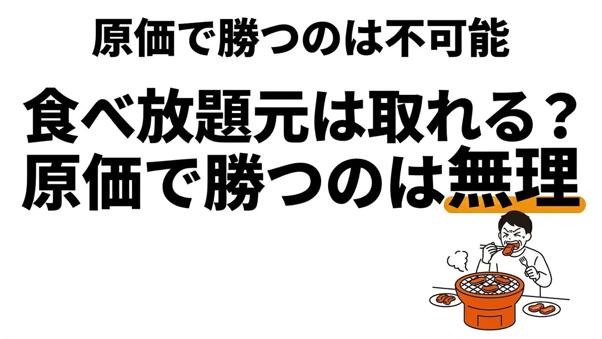 焼肉食べ放題の原価率は30〜40%！元を取れる量・お店が儲かる仕組みを計算