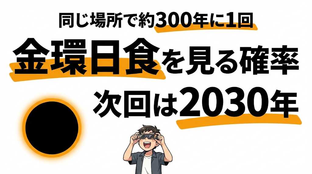 金環日食を見られる確率は約300年に1回！次回の日本観測・皆既日食との違いを徹底解説