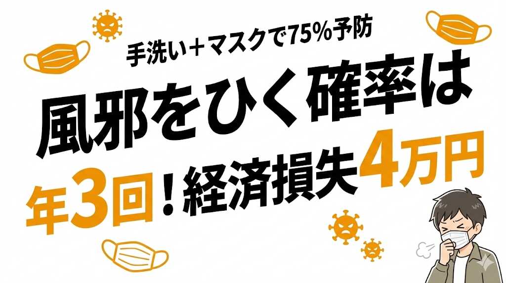 風邪をひく確率は年3回！予防効果75%の方法と1回4万円の経済損失