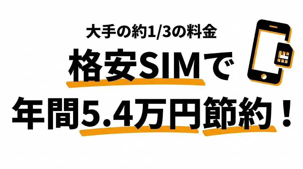 格安SIMのコスパ比較！年間5.4万円節約、1GB最安290円のおすすめプラン