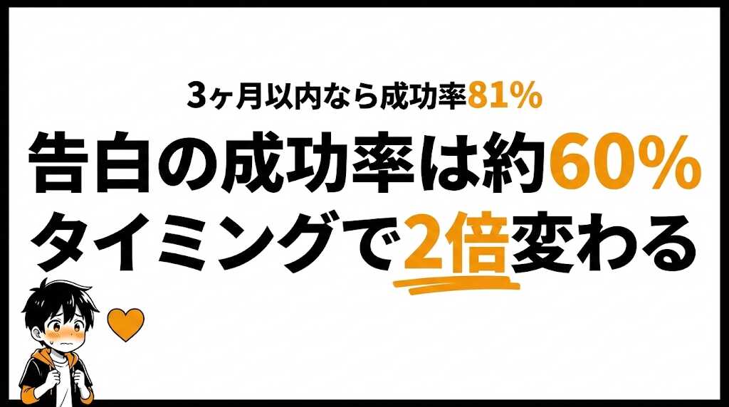 告白の成功率は約60%！タイミング・言い方で成功確率は2倍変わる