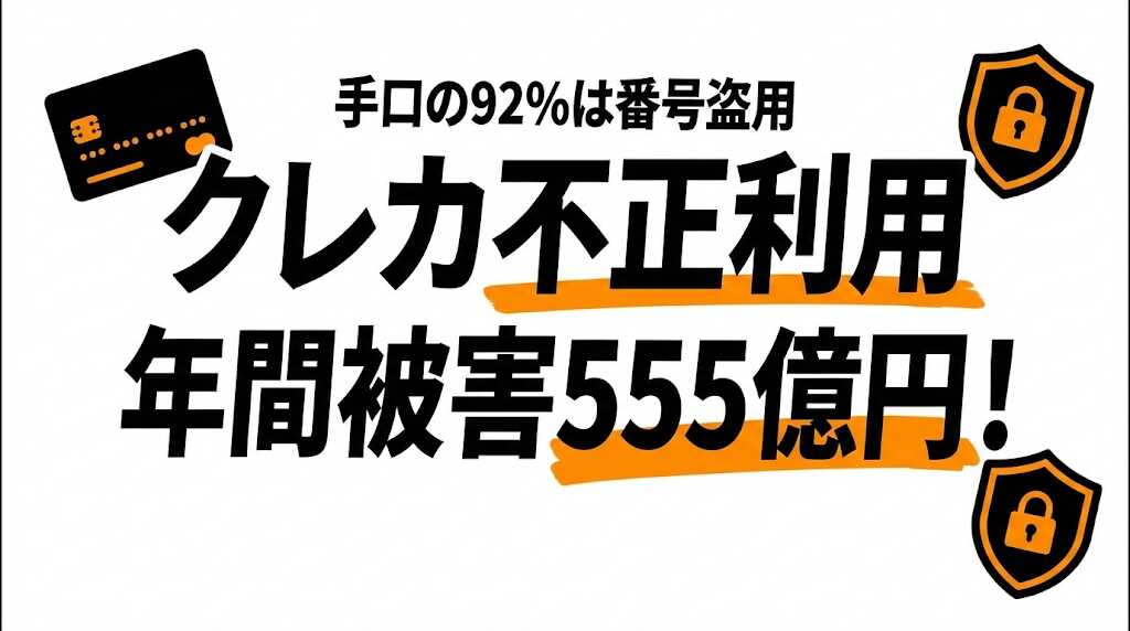 クレジットカード不正利用の被害額は年間555億円！確率・手口・対策を解説