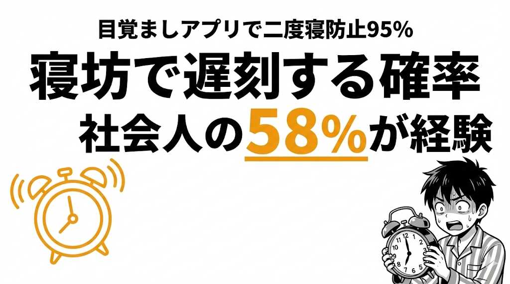 寝坊で遅刻する確率は58%！社会人の寝坊事情とゼロにする対策5選