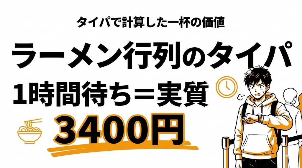 ラーメン行列のタイパは？1時間待ちで食べる一杯の実質価格を計算