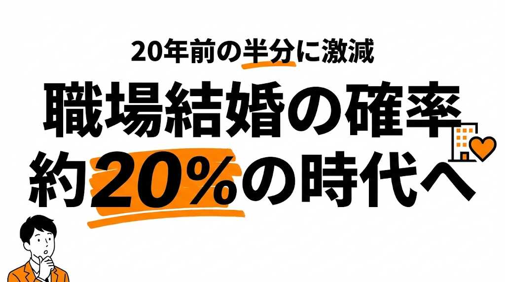 職場結婚の確率は約20%！20年前の半分に激減した理由とは